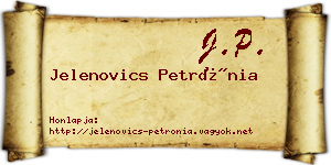 Jelenovics Petrónia névjegykártya